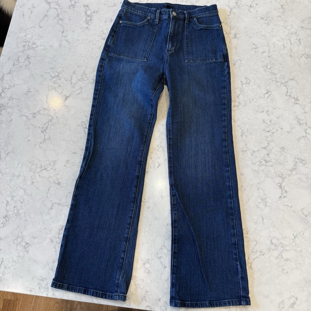 Ann Taylor Factory Size 4 Utility Straight Leg Jeans Dark Wash Denim